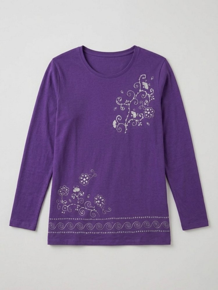 Desenli Penye Bluz/Sweatshirt