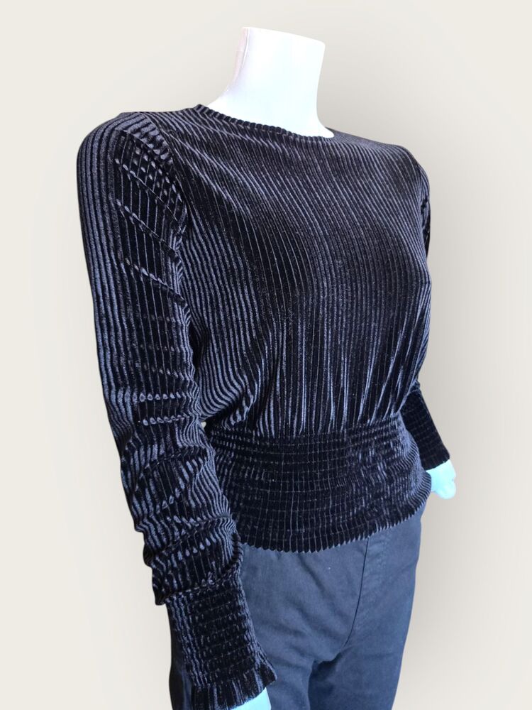 Kadife Fitilli Belden Büzgülü Sweatshirt