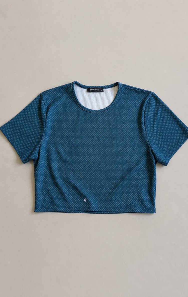 Kısa Kollu Crop Kadın T-shirt
