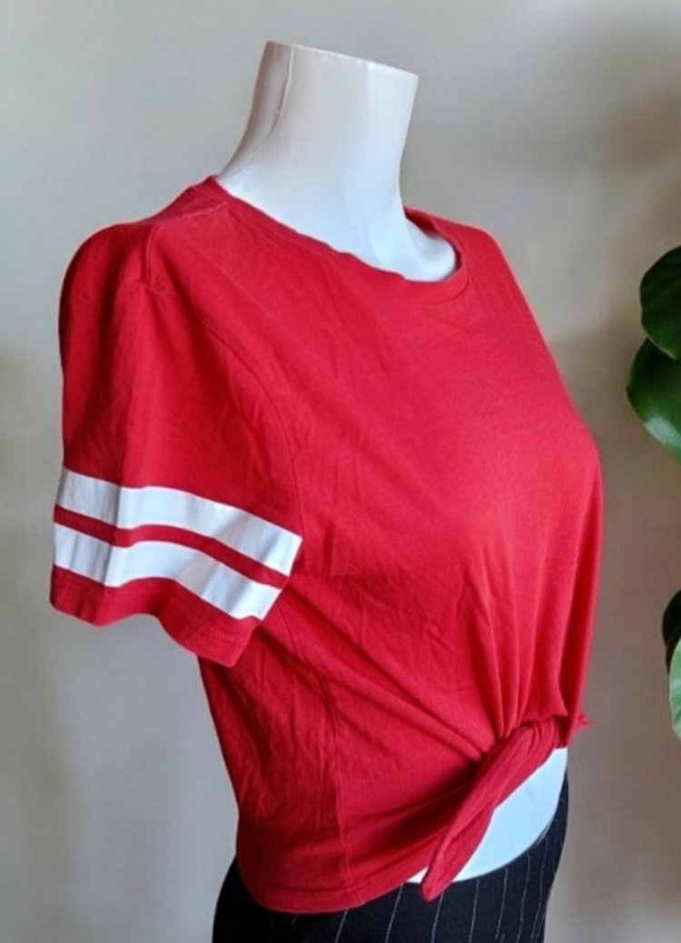 H&M Kırmızı Kadın Crop T-shirt
