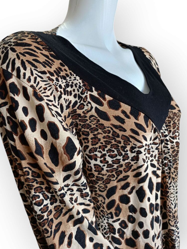Leopar Desen Likralı Bluz