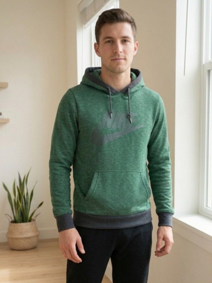 Nike Yeşil Kapüşonlu Unisex Sweatshirt
