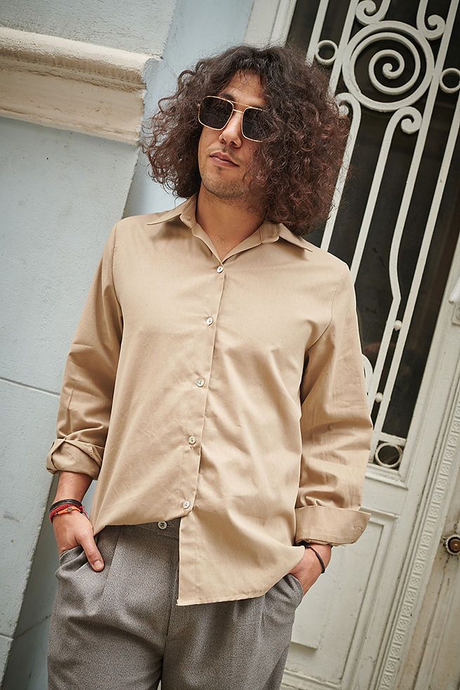 Retro Regular Fit Unisex Keten Gömlek
