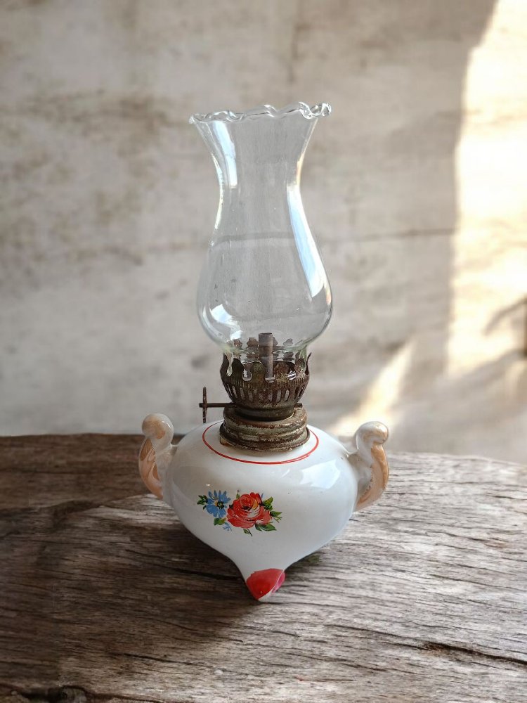 Antika Porselen Gaz Lambası