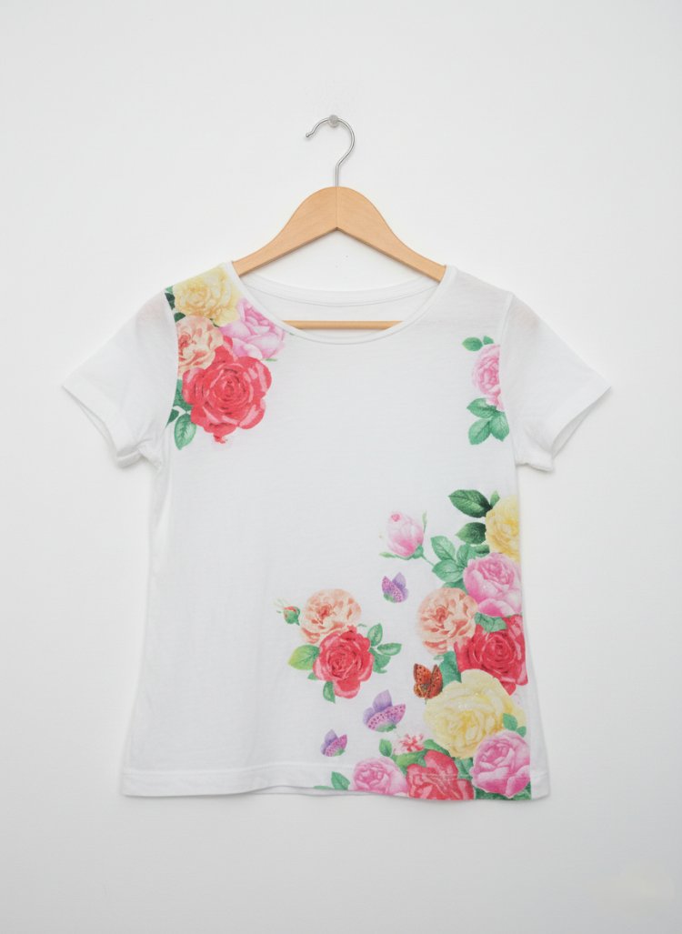 H&M Çiçek Baskılı Çocuk T-shirt