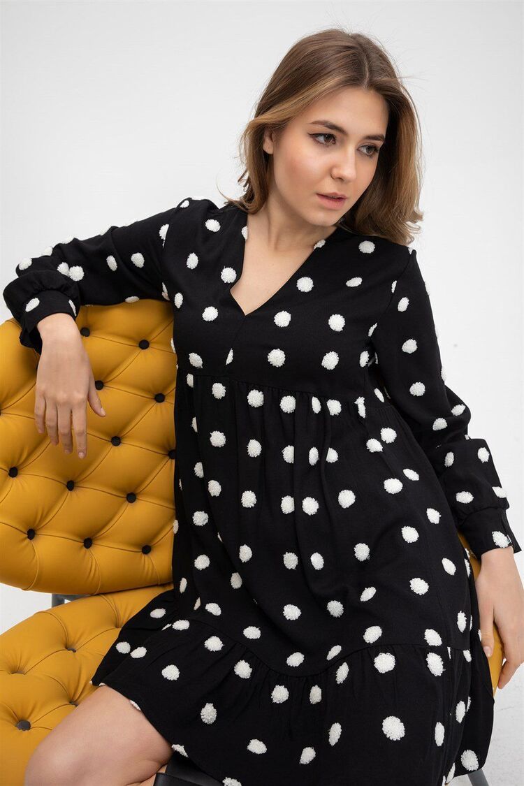 Zara Model Puantiyeli Midi Elbise