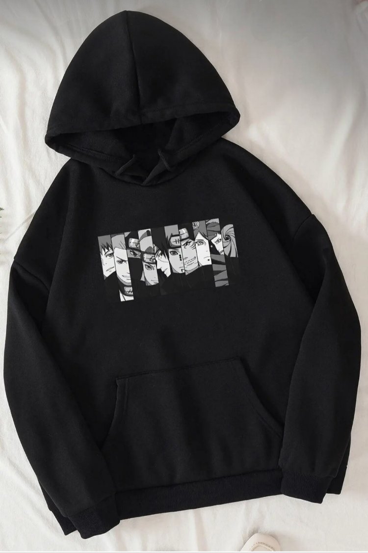 Kapüşonlu Naruto Baskılı Sweatshirt