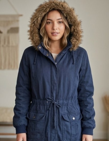 Kapüşonlu Kışlık Kadın Parka