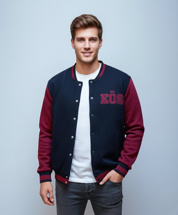Siyah/Bordo Amerikan Retro Kolej Mont