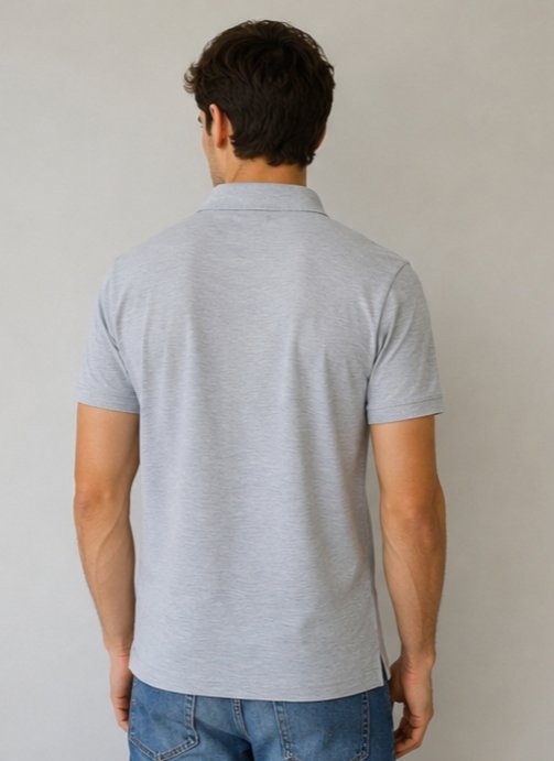 Gri Polo Yaka T-Shirt