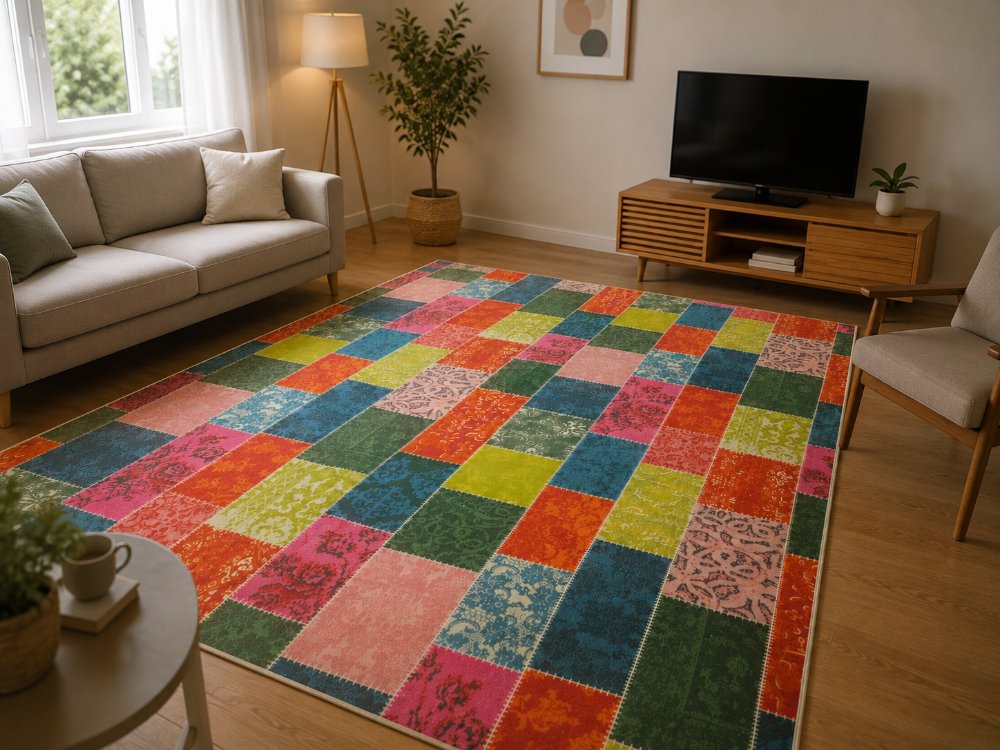 Patchwork Desenli Büyük Boy Halı