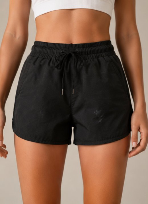 Siyah Mini Spor Şort