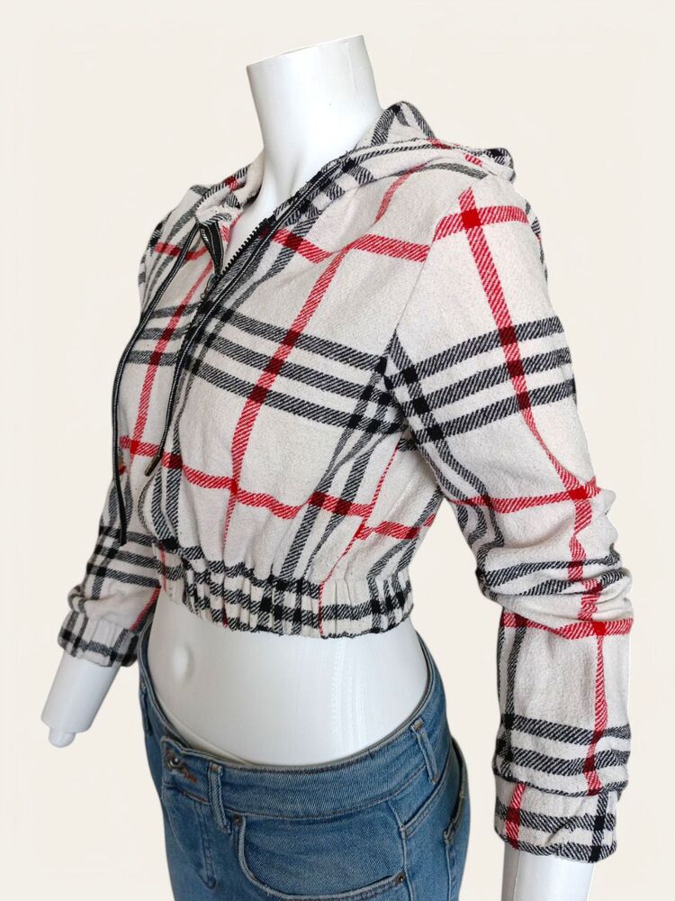 Kapüşonlu Crop Ceket/Sweatshirt