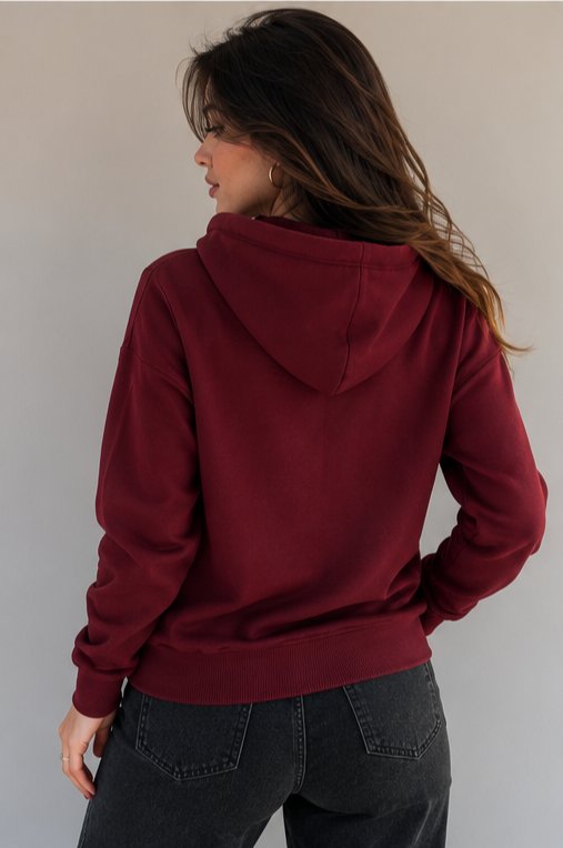 Koton Bordo Kapüşonlu Sweatshirt