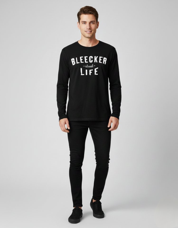 Siyah Baskılı Unisex Sweatshirt