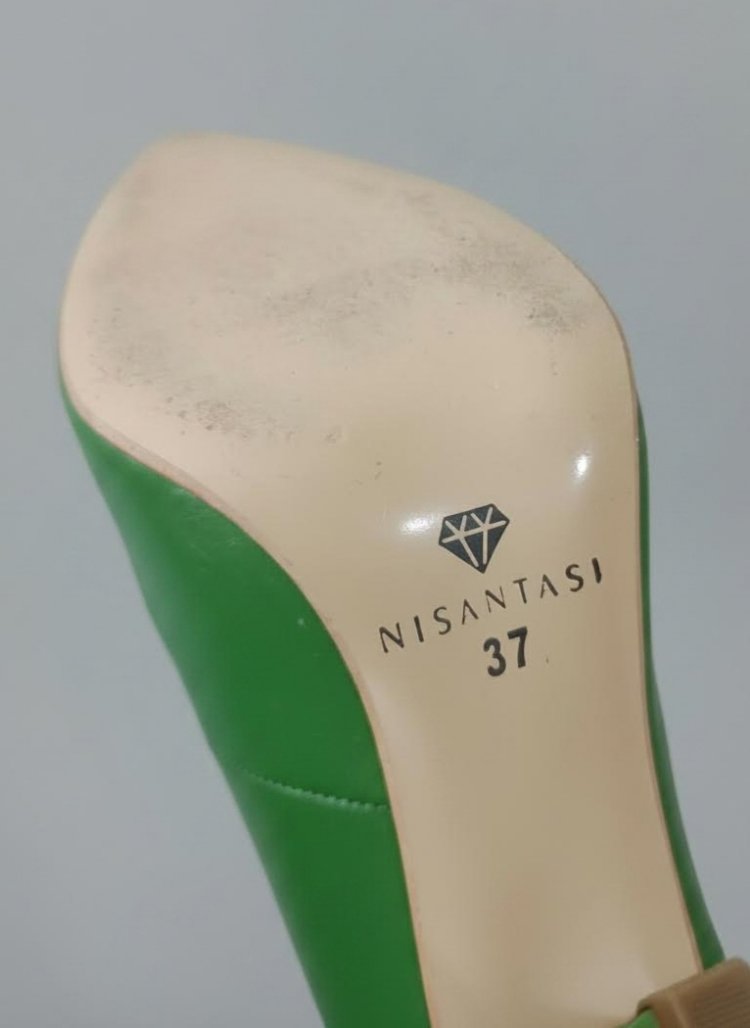 Yeşil Sivri Burunlu Stiletto Ayakkabı