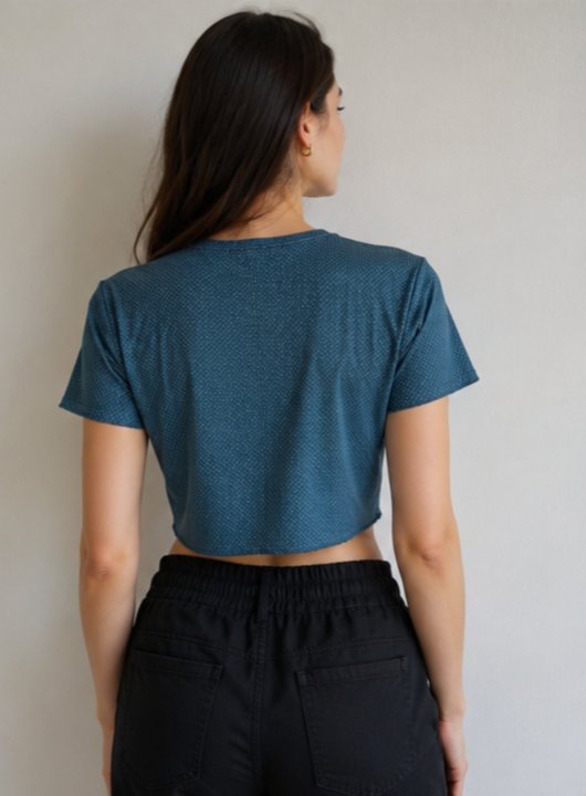 Kısa Kollu Crop Kadın T-shirt
