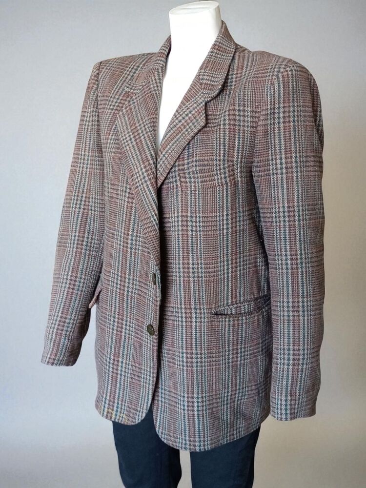Vintage Çift Düğmeli Blazer Yün Ceket