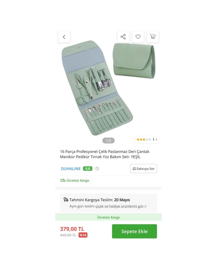 Deri Çantalı Manikür Pedikür Seti