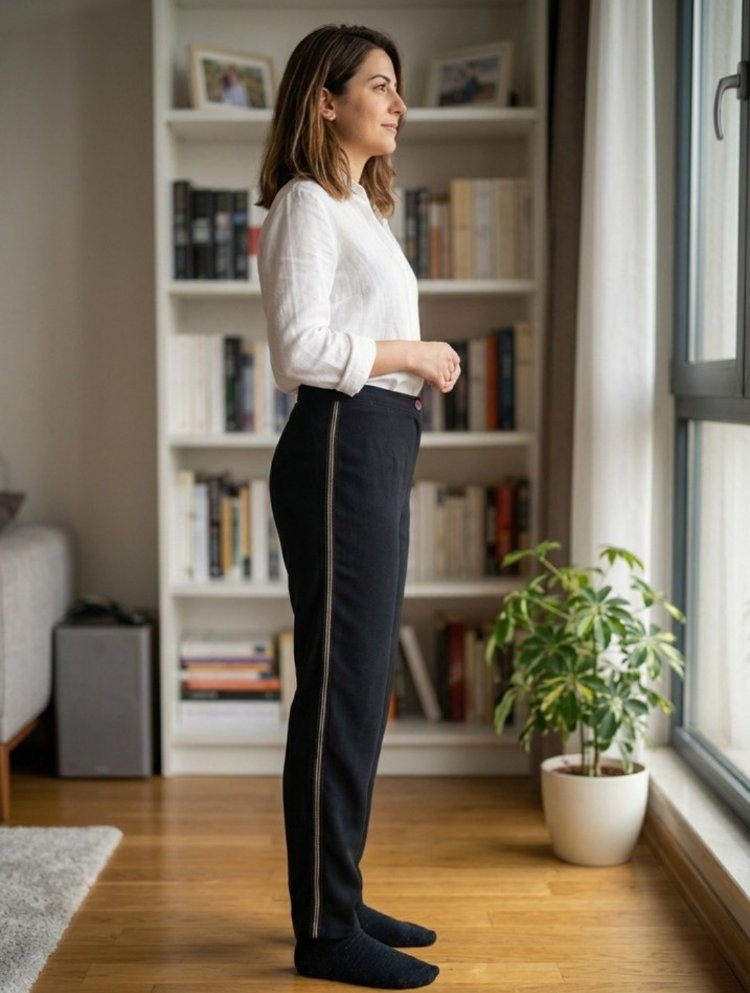 Yandan Şeritli Kumaş Pantolon