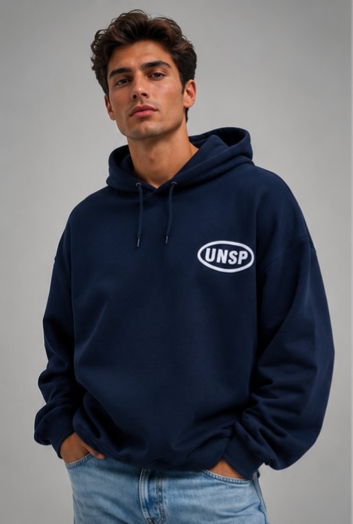 Oversize Baskılı Kapüşonlu Sweatshirt