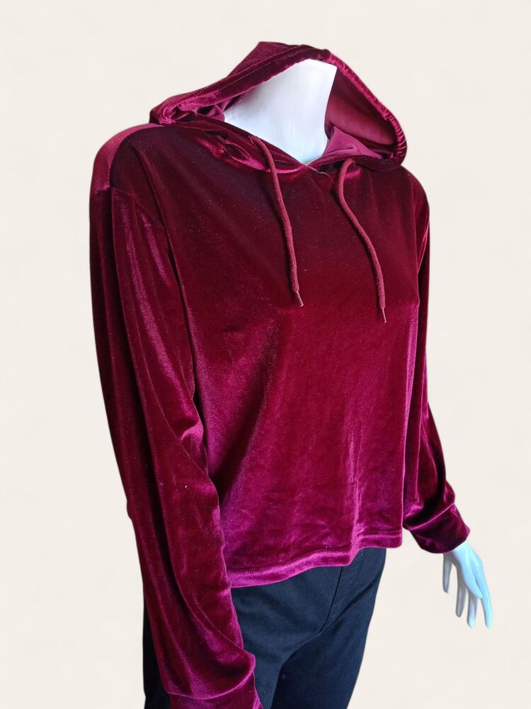 Kapüşonlu Kadife Dokulu Sweatshirt