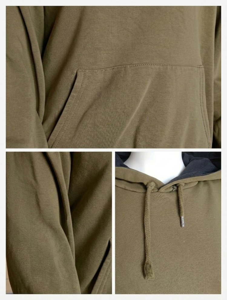 Haki Kapüşonlu Unisex Sweatshirt