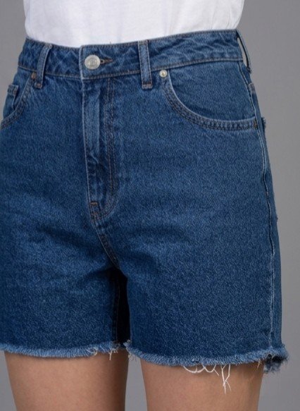 Kadın Lacivert Rahat Kesim Denim Şort