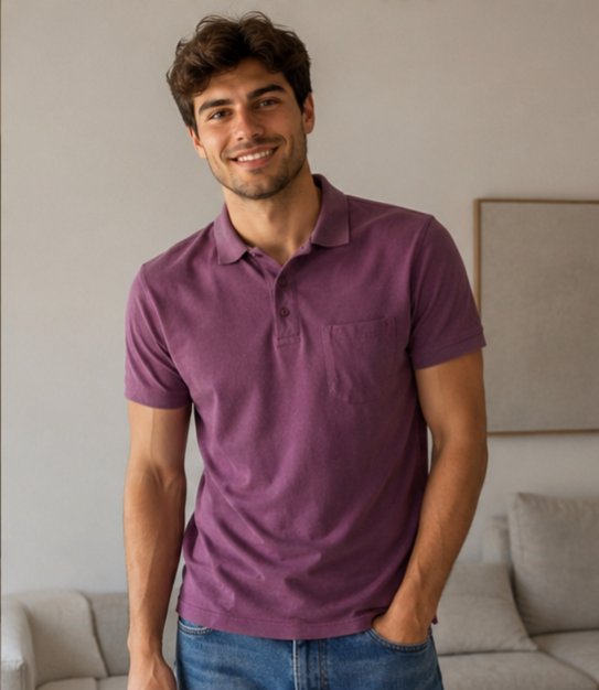 LCW Mor Polo Yaka Tişört 