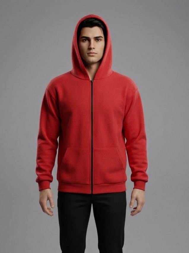 Kapüşonlu Fermuarlı Unisex Sweatshirt