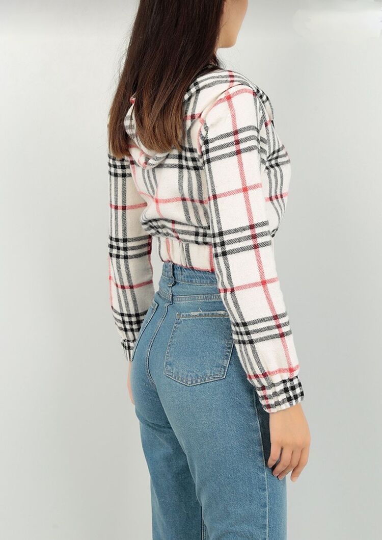 Kapüşonlu Crop Ceket/Sweatshirt