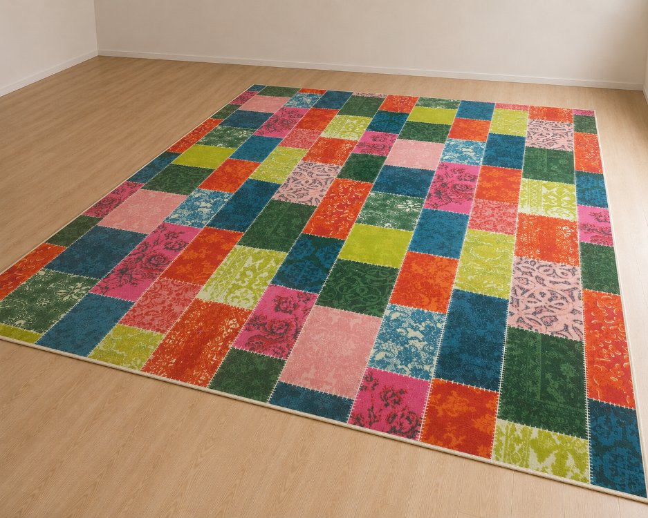 Patchwork Desenli Büyük Boy Halı
