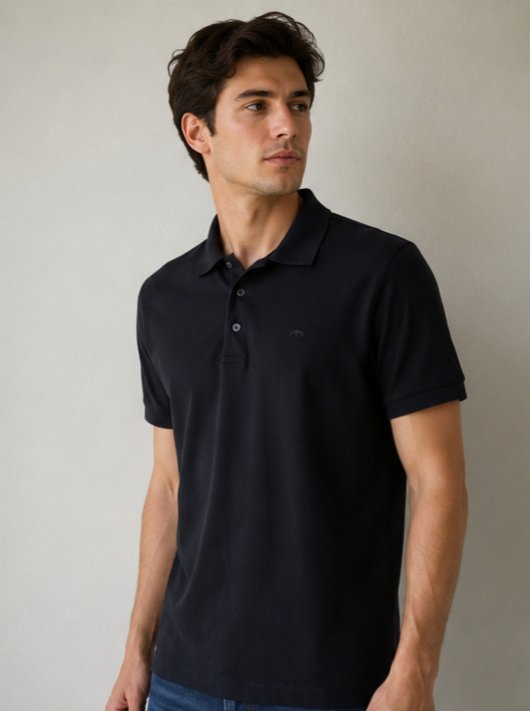 Siyah Polo Yaka T-Shirt