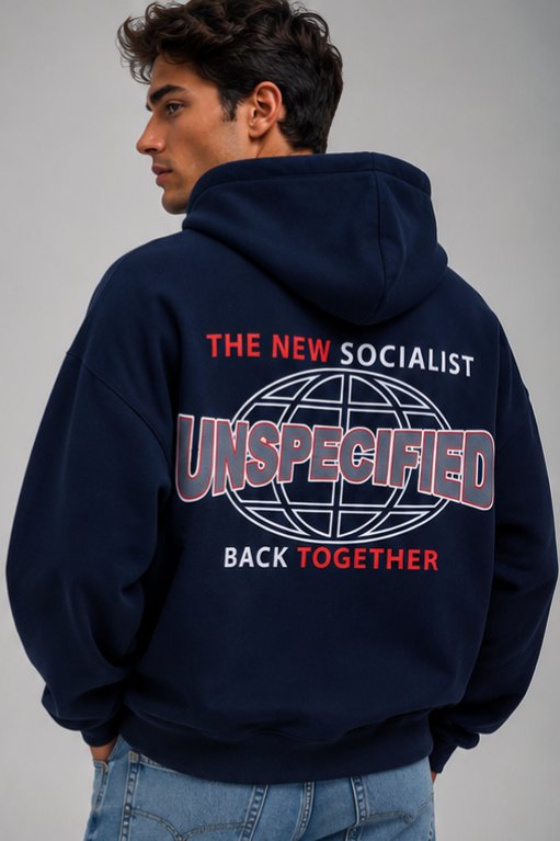 Oversize Baskılı Kapüşonlu Sweatshirt