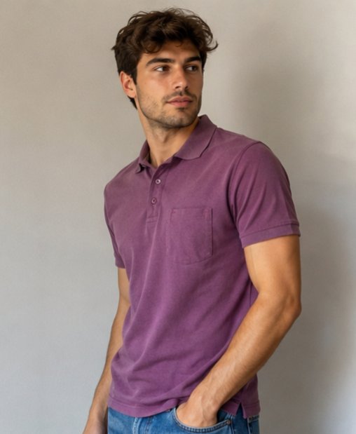 LCW Mor Polo Yaka Tişört 