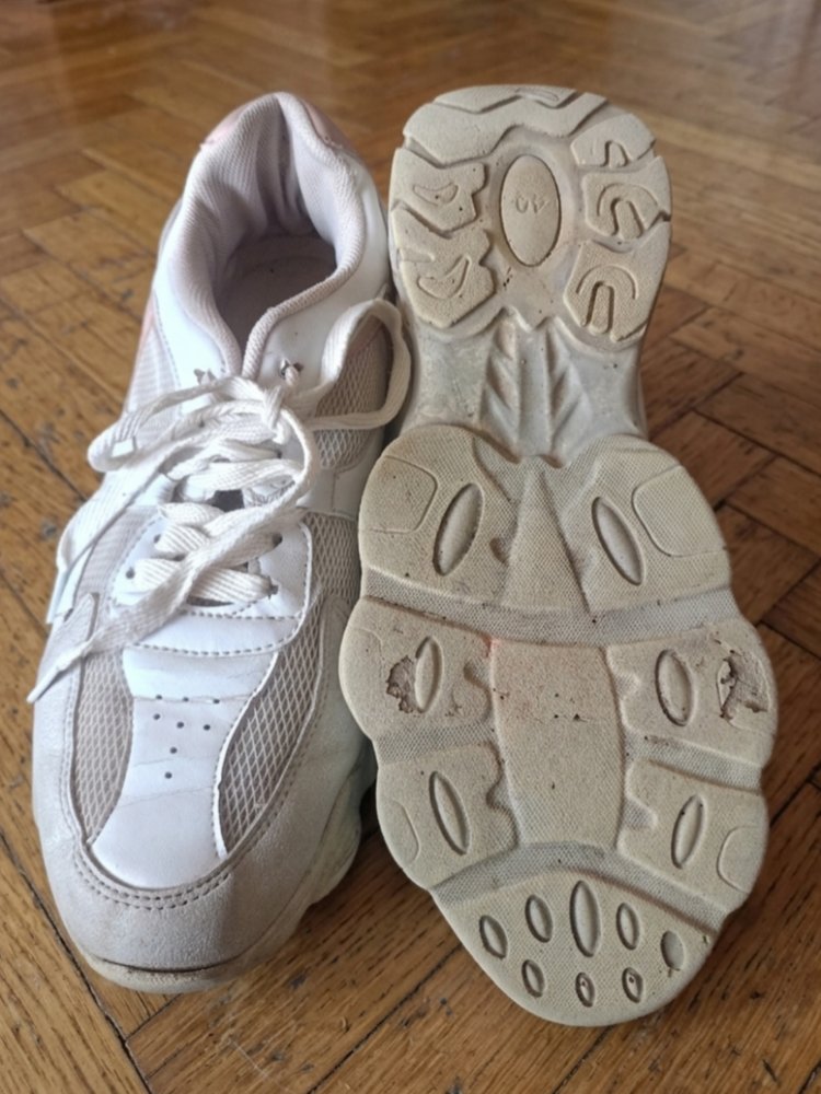 Beyaz Pembe Detaylı Chunky Sneaker
