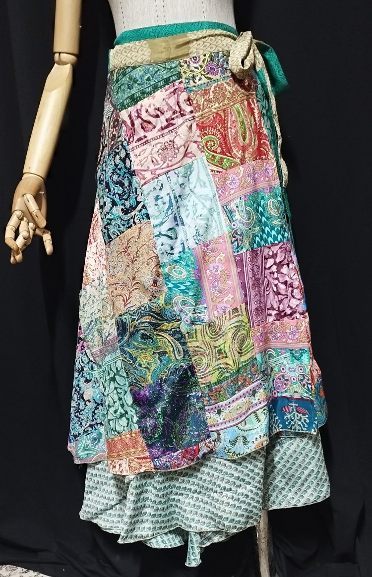 HİNT İPEĞİNDEN PATCHWORK ETEK