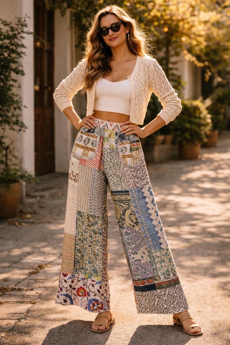 PATCHWORK TASARIM PANTOLON