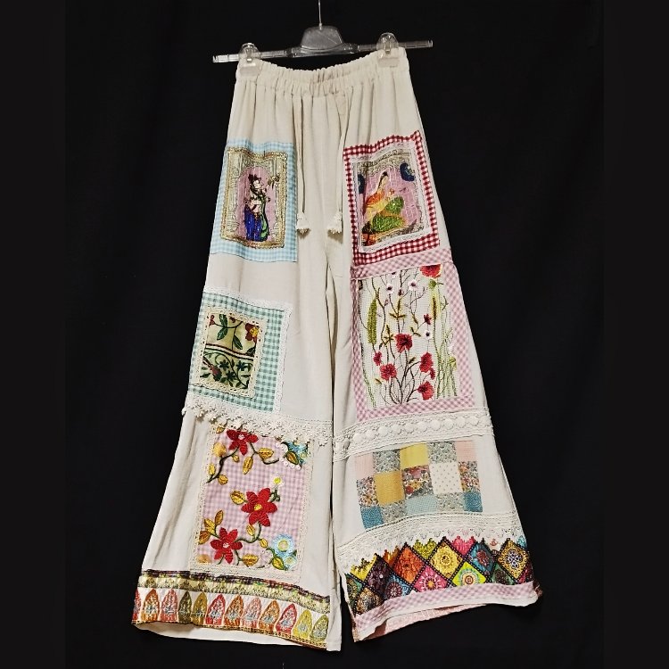 DOĞAL KETENDEN BOHEM PANTOLON