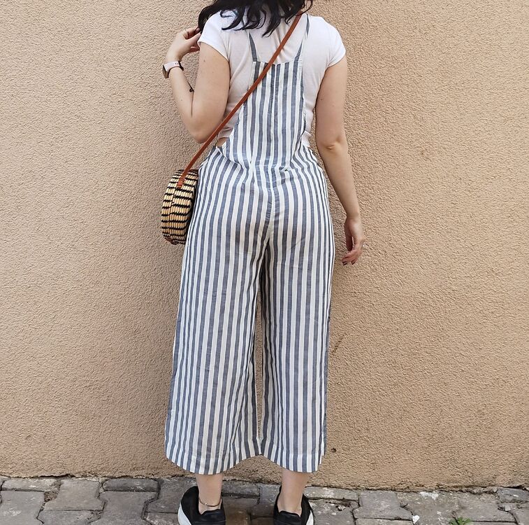 YAZIK ÇİZGİLİ PAMUKLU SALOPET M beden (38)
