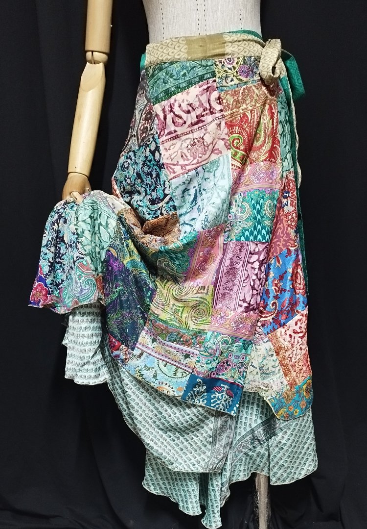 HİNT İPEĞİNDEN PATCHWORK ETEK