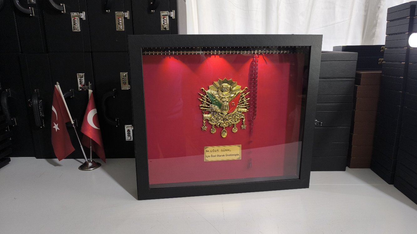 90'ADETLİ TESBİH PANOSU LED IŞIKLI ŞİFRE KİLİTLİ OSMANLI TUĞRALI ÖZEL İSİMLİ 