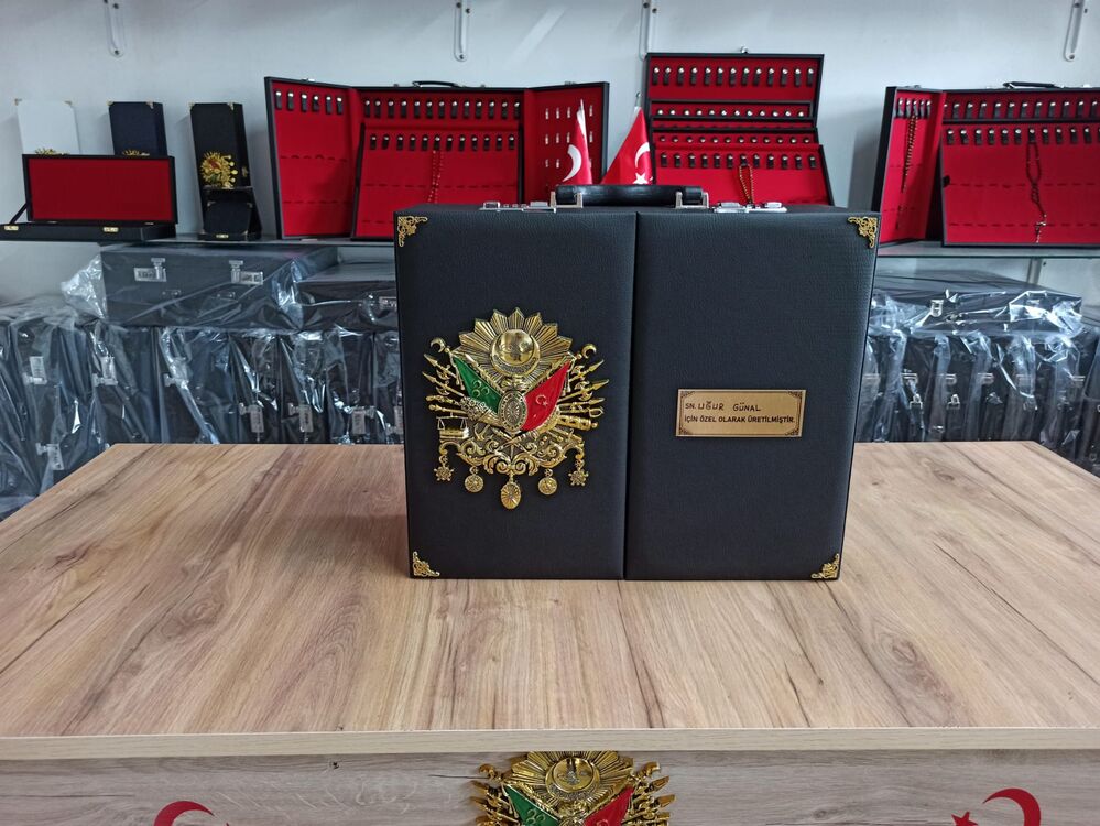 109'ADETLİ ŞİFRE KİLİTLİ OSMANLI TUĞRALI ÖZEL İSİMLİ TESBİH KOLEKSİYON ÇANTASI