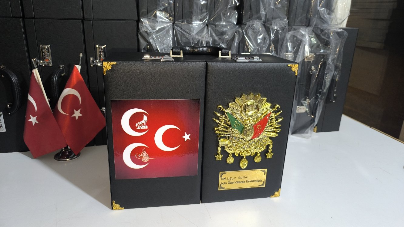 109'ADETLİ OSMANLI TUĞRALI ÜÇ HİLALLİ ÖZEL İSİMLİ TESBİH KOLEKSİYON ÇANTASI
