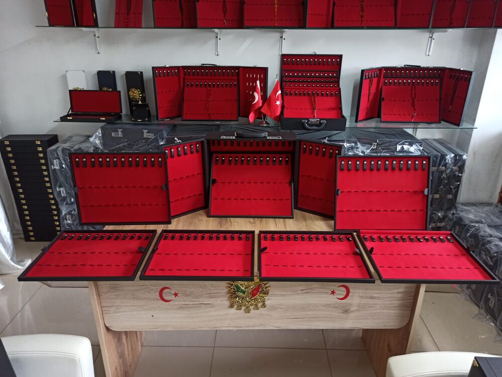 109'ADETLİ ŞİFRE KİLİTLİ OSMANLI TUĞRALI ÖZEL İSİMLİ TESBİH KOLEKSİYON ÇANTASI