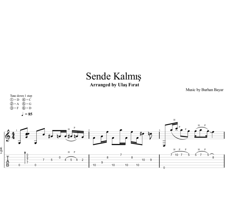 Sende Kalmış Tab/Nota