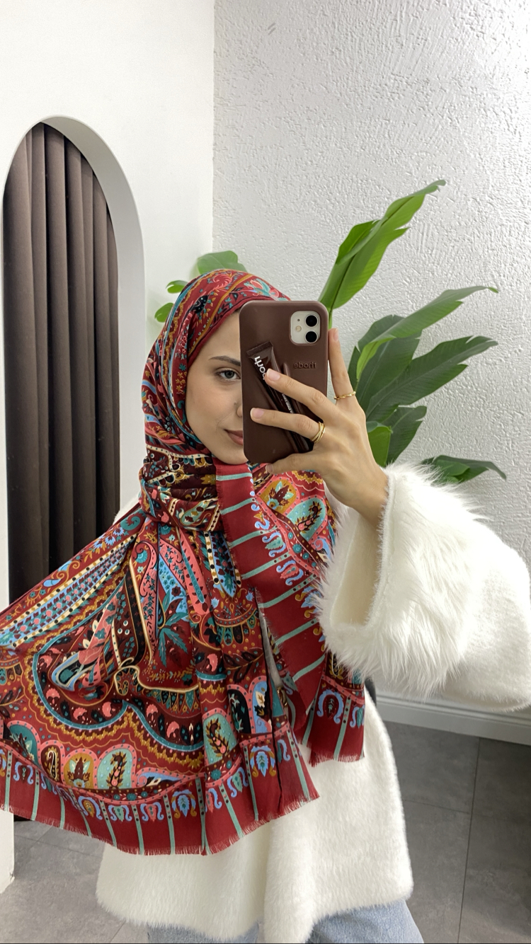 Etro Yün Şal - Vişne