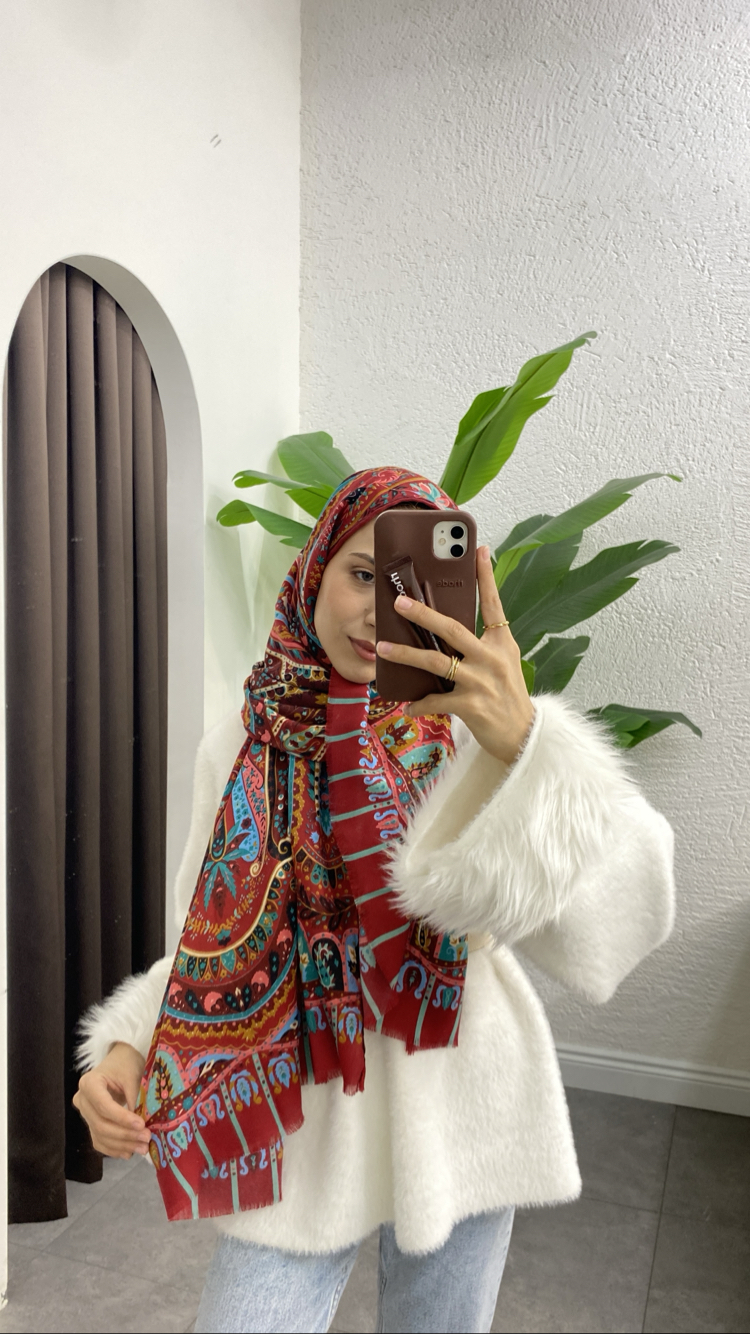 Etro Yün Şal - Vişne