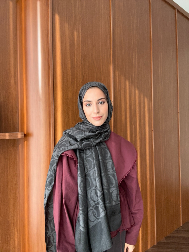 Dama Naia Desen Muadil Şal - Füme