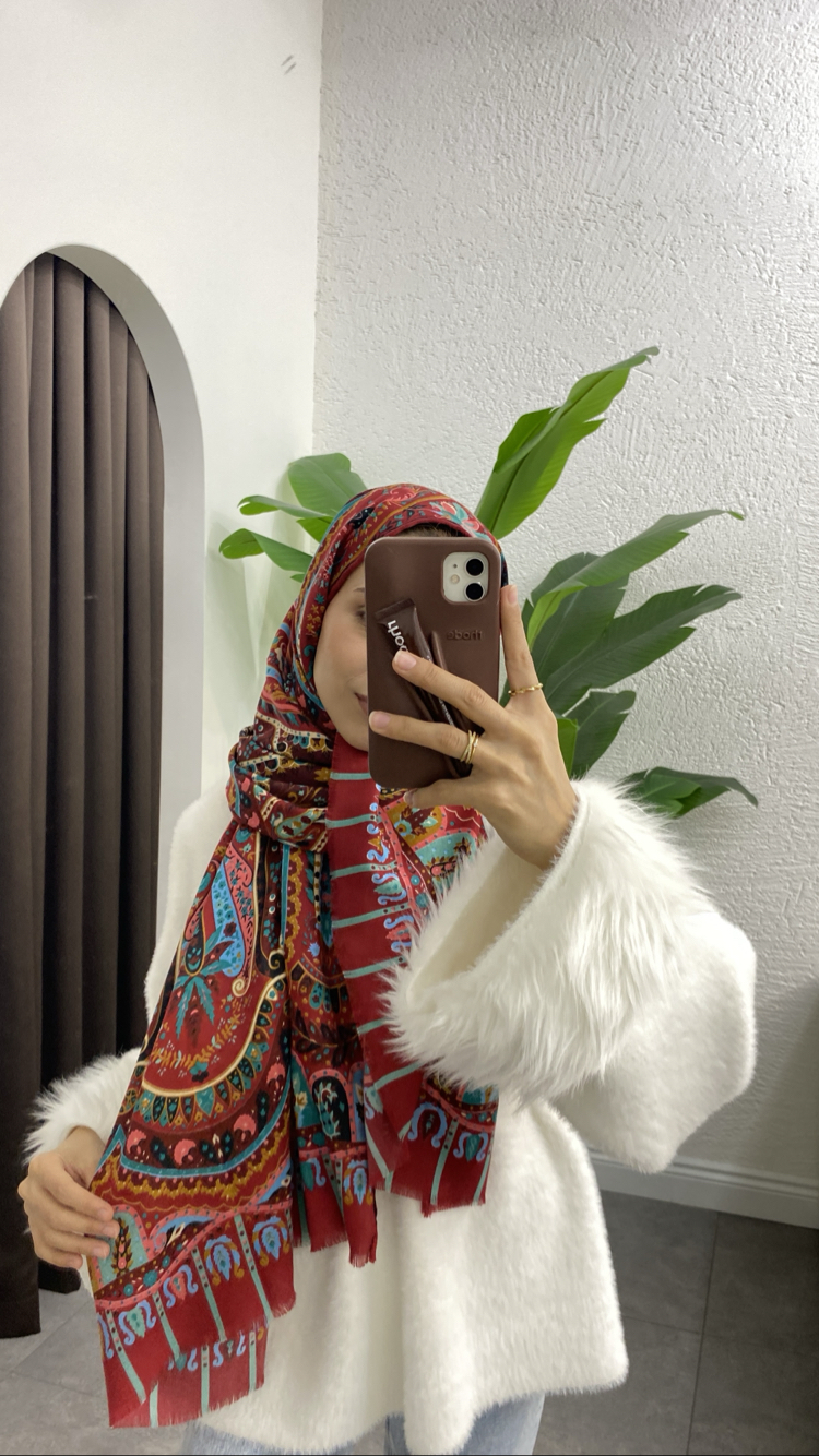 Etro Yün Şal - Vişne